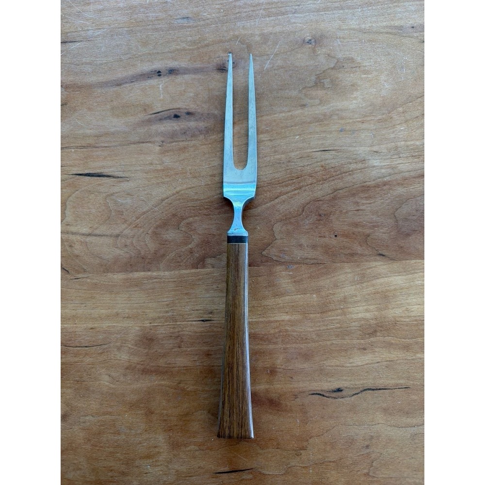 Mid-Century Modern Teak bakelite Handle Stainless Steel Carving Fork Japan